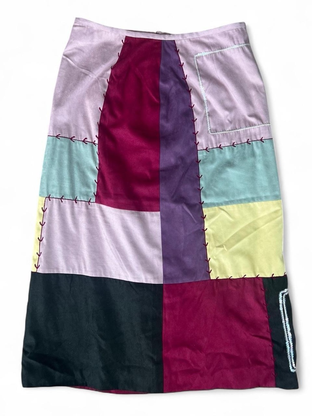 Size Small Multicolour Patchwork Midi Skirt